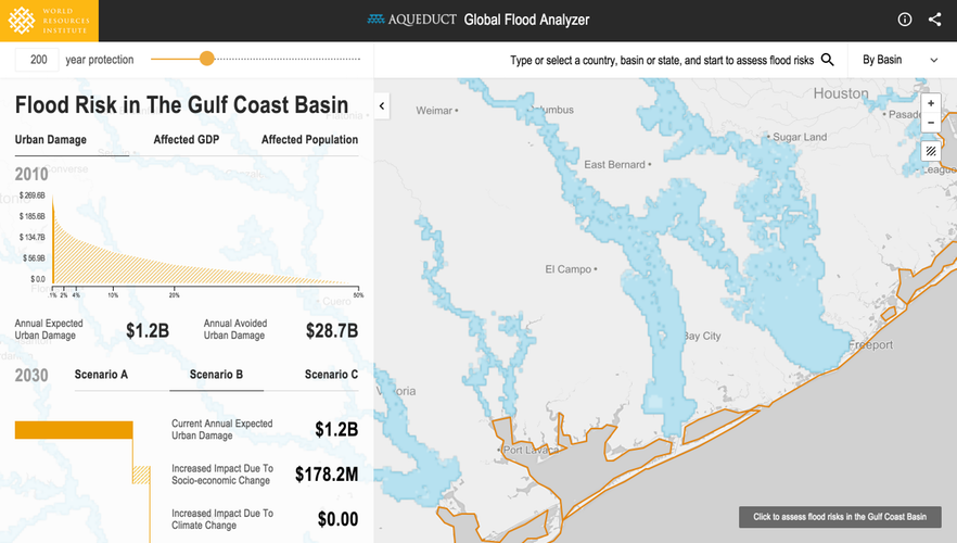 WRI Flood Analyzer Tool 200 year