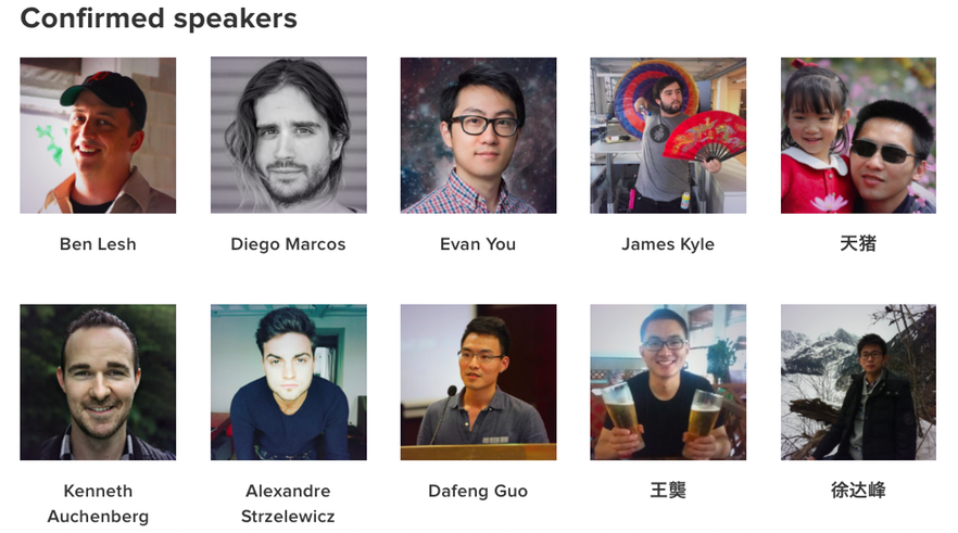 Confirmed speakers for NingJS - JSConf China 2016