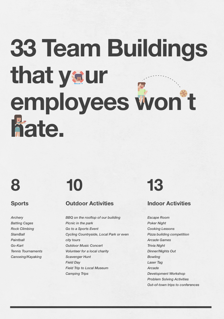 33 Team Buildings that your employees won't hate